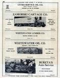 Cities Service Oil, Zamorski Cartage Co., Whitewater Lumber, Bureta's Auto Service, Walworth County 1955c